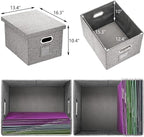 Hedume Set of 2 File Organizer Box, Collapsible Linen Filing Cabinets, Decorative Linen Filing Storage Hanging File Folders w