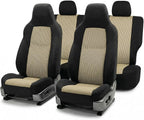 FH Group Automotive Full Car Seat Covers for SUV, Trucks, Sedan and More - Universal Fit Front High Back & Rear Solid Bench D
