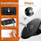 2Pcs 12" Convex Security Corner Mirror (Clear View) - Adjustable Fixing Bracket, Wide Angle, Indoor and Outdoor Use - Ideal for Warehouse, Office, Parking Garage, and Traffic Safety (Black)