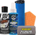 Chemical Guys Headlight Restoration & Ceramic Kit, Complete DIY Kit for Removing Yellowing & Oxidation, Includes Restoration Compound, HydroCharge With Microfiber & Applicator
