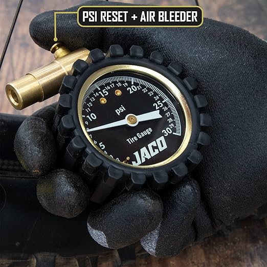 JACO FTX-30 Low Pressure Presta Tire Gauge for Bikes (Max 30 PSI) | Fatbike & MTB Series