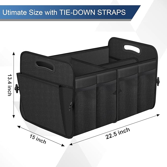 Femuar Car Trunk Organizer, Trunk Storage Organizer with 72L Large Capacity Waterproof Collapsible and 11 Pockets, Trunk Organizer for Suv