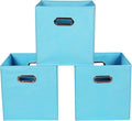 Yunkeeeper storage bins Cubes, Fabric Cube Organizer with Handle, Foldable Cube Bins for Cloth or Accessary Storage, 11x11x11