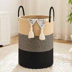 Artfeel Laundry Basket,Woven Cotton Rope Laundry Hamper,80L for Decorative Storage of Dirty Clothes,Toys and Blankets in Bath