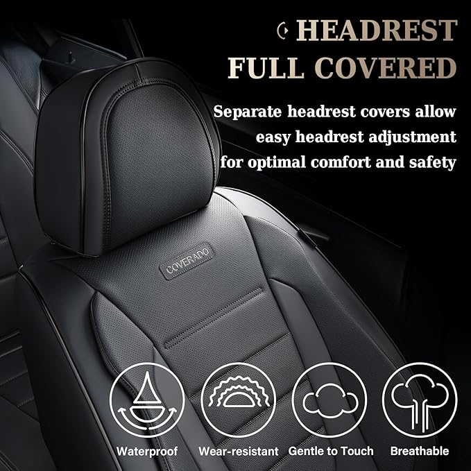 Coverado Seat Covers, Car Seat Covers Front Seats, Car Seat Protector Waterproof, Car Seat Cover, Car Seat Cushion Nappa Leat