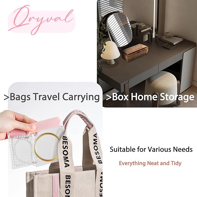 Jewelry Organizer and Storage Box with 24 EVA Anti Tarnish Bags, Travel Acrylic Case for Earrings, Necklaces & Rings, Elegant