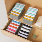 4 Packs T-shirt Drawer Organizers for Clothing,10 Grids Compartment Wardrobe Storage Box, Clothes Organizer for Folded Clothe