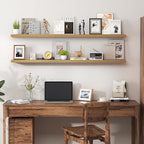Heimlove 55 Inch Floating Shelves for Wall,Extra Long Mounted Storage Wall Shelves with Invisible Metal Bracket for Bedroom L