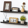 Picture Ledge Shelf for Wall, 24 inch Solid Pine Wood Nursery Book Shelves 2 Packs, Floating Ledge Shelves for Kids' Room Bed