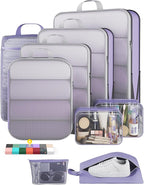 Veken 9/11 Set Compression Packing Cubes for Travel Essentials,Compressible Expandable Large Luggage Suitcase Organizer Bags 