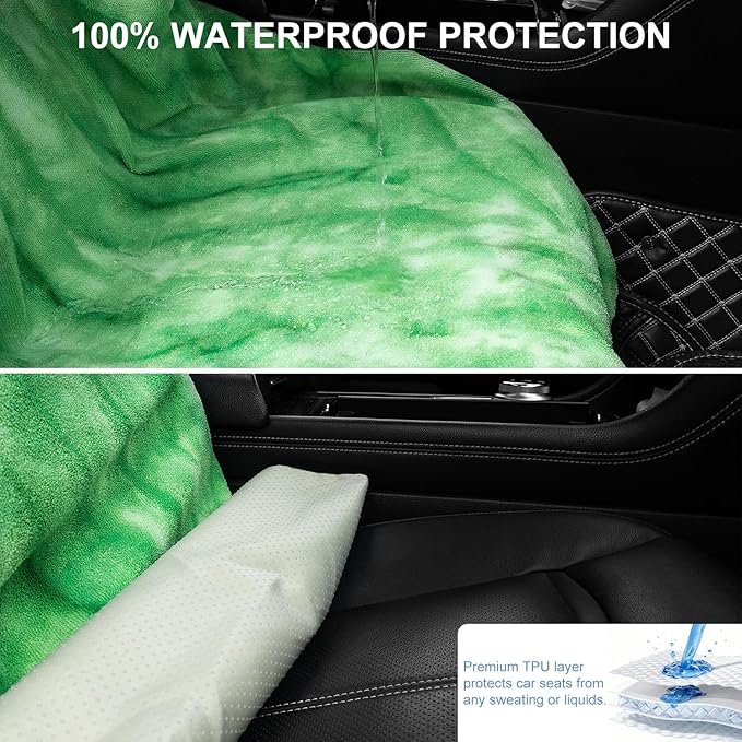 Waterproof Sweating Car Seat Cover for Post Gym Workout, Running, Swimming, Beach and Hiking, Universal Fit Non-Slip Bucket S