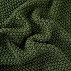 Longhui bedding Chunky Cable Knit Throw Blanket Lightweight Olive Green 100% Organic Cotton Blanket for Sofa Couch Bed Baby N