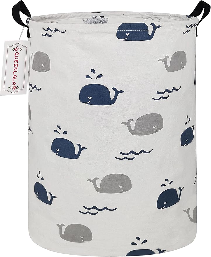 QUEENLALA Large Storage Basket,Laundry Hamper/Bathroom/Home Decor/Collapsible Round Storage Bin,Boys and Girls Hamper/Boxes/C