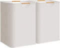 STORAGE MANIAC 2-Pack Large Laundry Hamper, 100L (26.4 Gal) Collapsible Laundry Basket with Bamboo Handles, Freestanding Wate