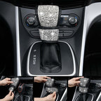 CAR PASS 11 PCS Bling Diamond Car Mats Set for Women Girls, Sparkly Rhinestone Steering Wheel Cover, Waterproof Floor Mats