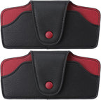 Car Sunglasses Holder for Car Visor Vegan Leather Auto Eyeglass Case with Clip Automotive Interior Visor Accessories