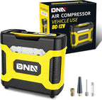 ‎DNA MOTORING TOOLS-00211 Yellow 12V DC Digital Tire Inflator Portable Air Compressor with Pressure Gauge for Cars, Bicycles, Motorcycles,Balls