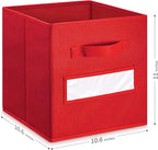 artsdi 11 Inch Storage Cube,Storage bin,cube storage (Set of 10) Foldable Fabric Cube Storage Bins with 10 Labels Window Card