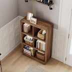 ChooChoo 3-Tier Bookshelf, 6 Cube Storage Organizer, Wooden Bookcase with Storage, Cube Storage Bookshelf for Bedroom and Hom