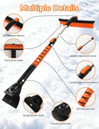 BFONS 41" Ice Scrapers for Car Windshieldand Extendable Snow Brush with Foam Grip and 360° Pivoting Brush Head for Christmas Car Auto Truck SUV