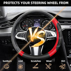 NBTEPEM Customized Auto Car Steering Wheel Cover for Honda Accord, Civic, CR-V, HR-V, Pilot, Microfiber Leather Sport Steerin