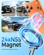 MRGLAS 2026 Upgraded 360° Rotation Vacuum Magnetic Phone Holder Stand,for Magsafe Suction Cup Phone Mount [109+LBS Strongest Suction & Magnetic] Adjustable Swivel Lock, for Your Car/Gym/Mirror/Kitchen