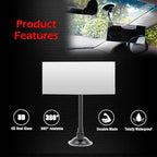 Suction Cup Baby Car Mirror, Ampper Adjustabe Long Arm HD Glass Convex Wide Angle Interior Rearview Baby Rear Facing Mirror (Frameless Rectangle, Large, 6.7" X 2.9")
