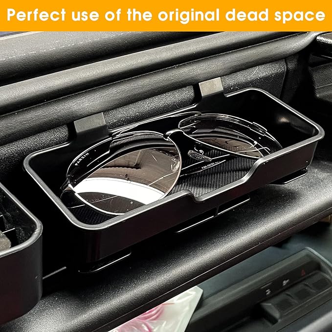 Sunglass Holder Card Storage Box for Ford Bronco 2021 2022 2023 2024 2025 2026 2 Door 4 Door Sunglasses Glasses Holder Sunglasses Mount Sun Visor Organizer Interior Accessories