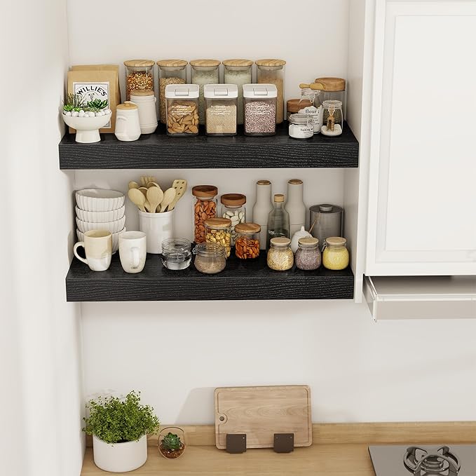 30 Inch Floating Shelves, 12" Deep Floating Shelf Wall Mounted, 30" Wall Shelves, Rustic Deep Bookshelf, Extra Deeper & Thick