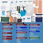 Comprehensive First Aid Kit for Home, Premium Emergency Trauma Kits with Shoulder Strap for Car Camping Gear, Waterproof Surv