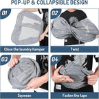 Seiritex Mesh Popup Laundry Hamper 2 Compartment, Collapsible Laundry Sorter Basket Foldable Hamper for Clothes, College Dorm