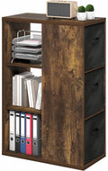 Furinno Viola Book Shelf, 3-Tier Bookshelf, Cube Storage Organizer Bookcase with Open Shelf, with Storage Bins, 13.6 x 29.3 x