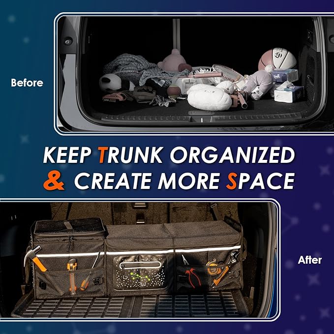 Car Trunk Organizer | Foldable, Waterproof | Trunk Organizer for SUV/Cars | Car Organizers & Storage - Car Accessories for Wo
