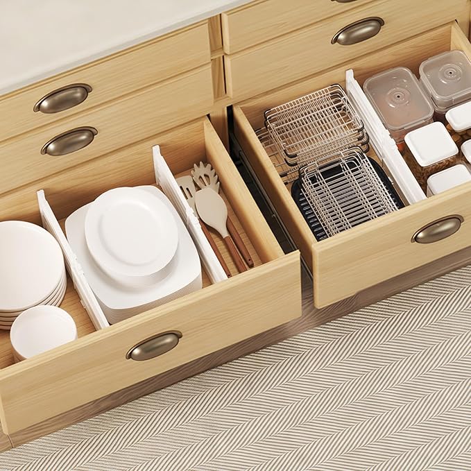 Lifewit 6" Tall 9 Pack Drawer Dividers, 30-47cm/11.5-18.5" Expandable Drawer Divider for Clothes, Adjustable Dresser Drawer O