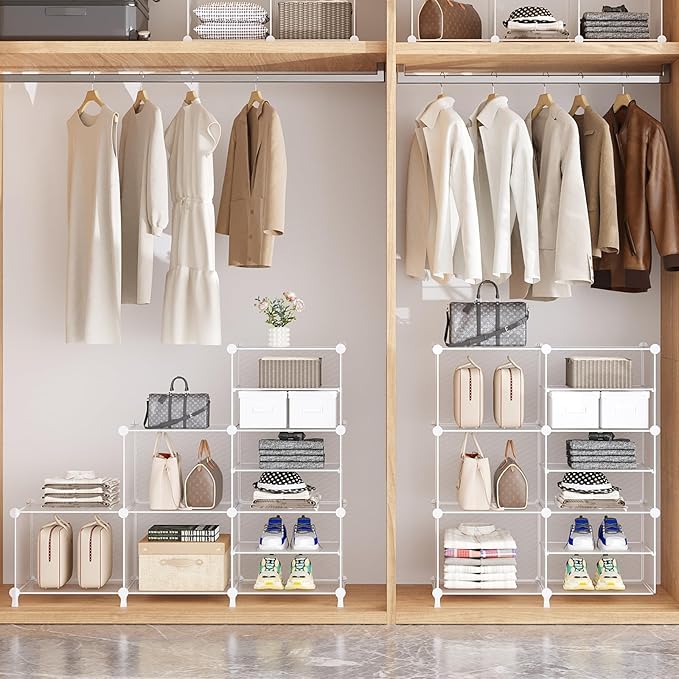 AWTATOS Closet Organizer 6 Cube Storage Shelves Portable Closet Clothes Organizers and Storage Stackable Cubby Shelving for C
