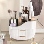 Pajiriona Makeup Organizer with Drawers,Skincare Organizer for Vanity,Storage Box with Handle,Large Cosmetic Display case for