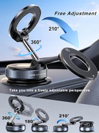 Upgraded 360° Vacuum Magnetic Phone Holder, Magnetic Car Phone Mount, Hands-Free Suction Cup Phone Holder for Car/Gym/Mirror/Shower, Car Mount Compatible with iPhone 17 Pro Max/Android