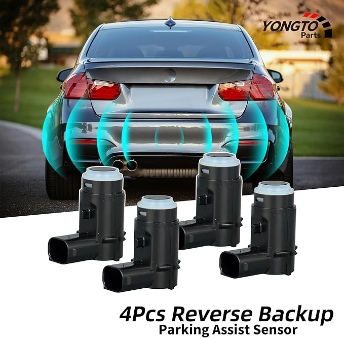Rear Reverse Parking Assist Sensors 9L3Z-15K859-D Backup Bumper Sensor 4PCS Compatible with Ford F150 2009-2014 Replace OE 9L
