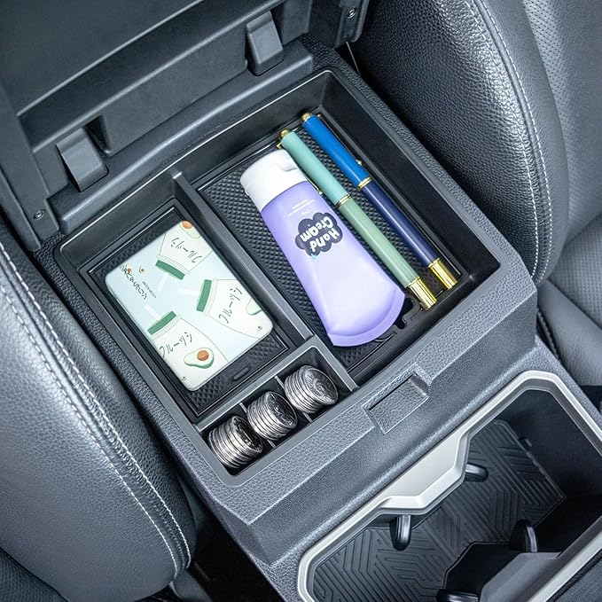 JKCOVER OEM Fit 2024 2025 2026 Tacoma Center Console Organizer Tray Compatible with 2024-2026 Toyota Tacoma(4th Gen) Accessories ABS Plastic Storage Box（Patented Design）