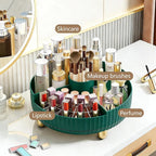 Anyoifax Makeup Perfume Organizer Tray with Divider 360 Degree Rotating Lazy Susan Skincare Lotion Organizer Spinning Cosmeti