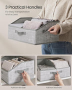 SONGMICS Set of 6 Storage Baskets, Foldable Storage Bins with Removable Dividers, Fabric Boxes, 15.7 x 11.8 x 7.9 Inches, Clo