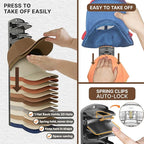 Spring Clip Hat Organizer Hold Storage 40 Caps for Baseball Caps（2-Pack） Wall Mount Closet & Door Hat Rack Holder Hanging Clo