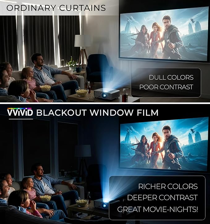 VViViD Total Blackout Adhesive Vinyl Window Tinting Sheets (6ft x 5ft, Matte Black)