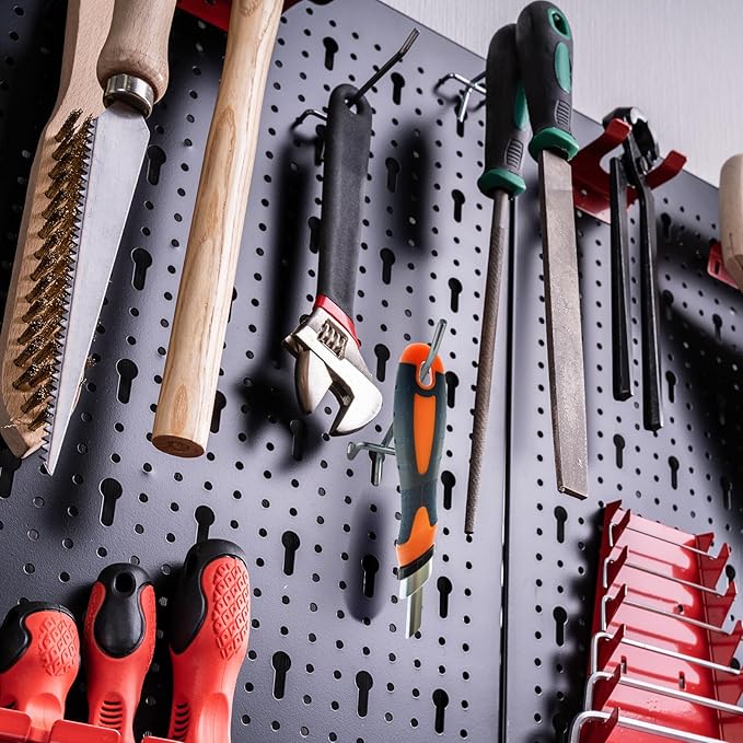 50 Pack 6 Inch Pegboard Hooks, L Shape Metal Hooks Kit for 1/4" and 1/8" Pegboard, Utility Hooks Suit for Organizing Storage 