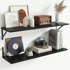 Deep Floating Shelves for Wall,36Wx8D Wall Mounted Shelves Set of 2,Wall Storage Floating Shelf with Sturdy Metal Brackets fo