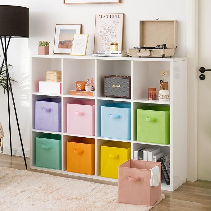 GRANNY SAYS 11 Inch Cube Storage Bins, Colorful Cube Storage Organizer, Fabric Storage Bins, Storage Cubes for Shelves, Close