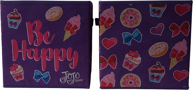 JoJo Siwa Set of 2 Durable Storage Cubes with Handles
