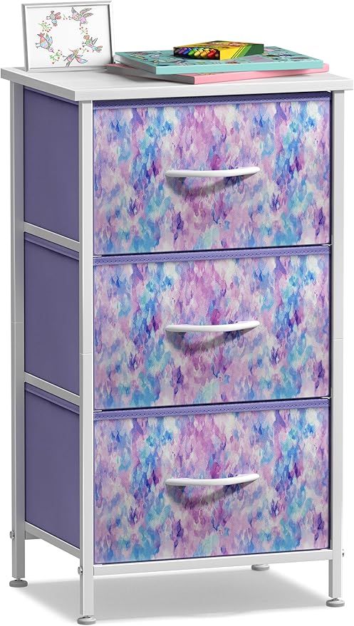 Sorbus Nightstand Storage Organizer Chest with 3 Drawers - Kids Girls, Boys Bedroom Furniture Chest for Clothes, Closet Organ