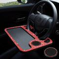 eing Bling Auto Steering Wheel Desk, Laptop,Tablet, Notebook Car Travel Table, Food Eating Hook On Steering Wheel Tray, for Constant Travelers, Fits Most Vehicles Steering Wheels,Red
