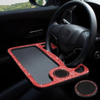 eing Bling Auto Steering Wheel Desk, Laptop,Tablet, Notebook Car Travel Table, Food Eating Hook On Steering Wheel Tray, for Constant Travelers, Fits Most Vehicles Steering Wheels,Red